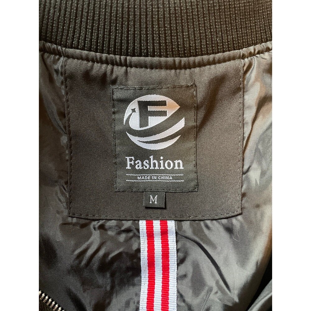 Fashion Windbreaker Jacket Black Lined Lightweight Full Zip Men's Medium - Picture 3 of 4